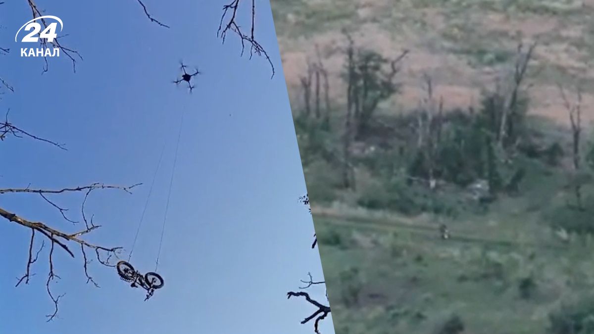 Дрон доставил электровелосипед бойцу в окружении