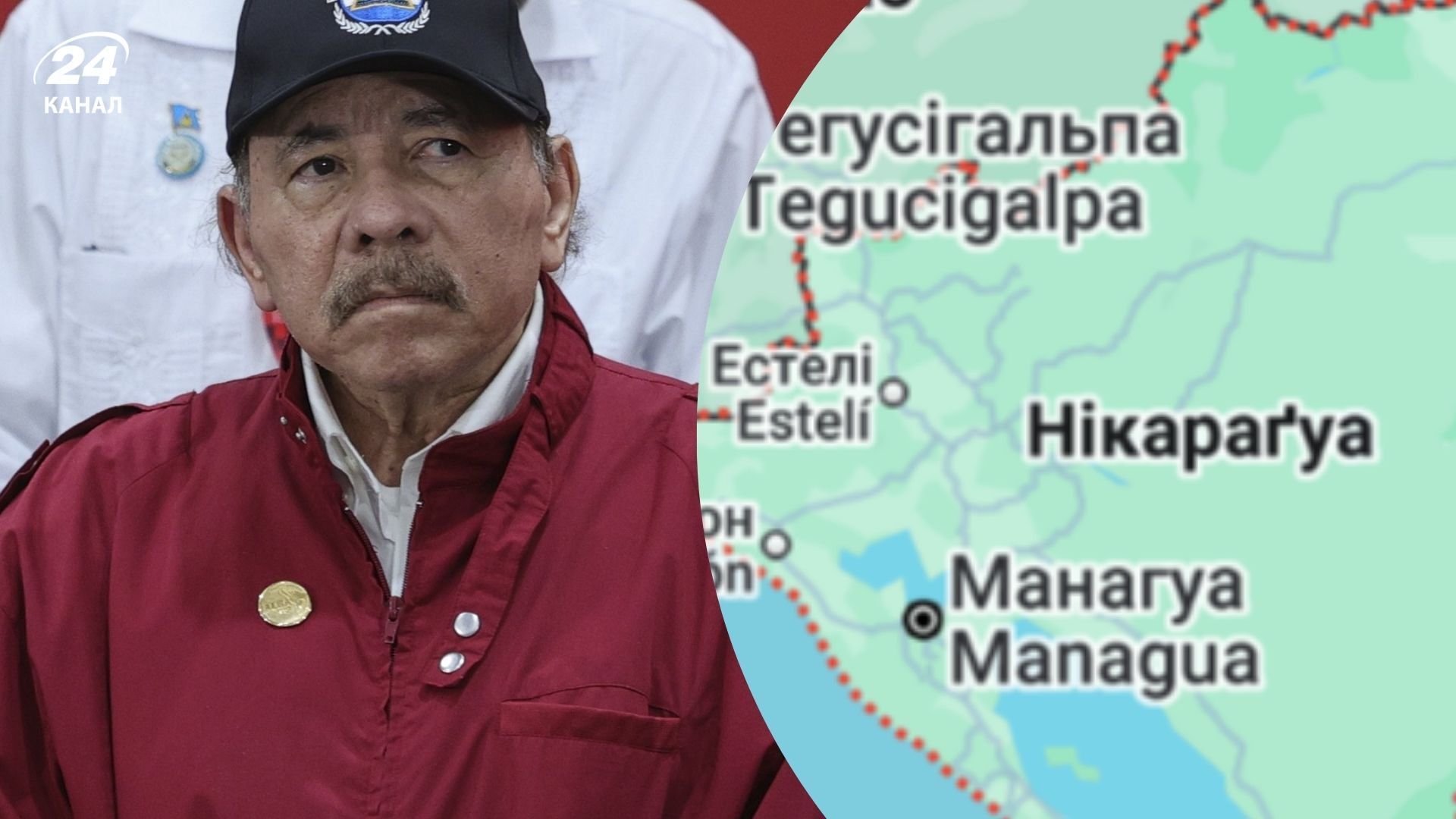 Расположение Никарагуа на карте