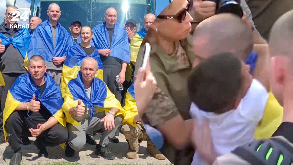 Сын обнял папу впервые после обмена 14 августа Сын обнял папу впервые после обмена 14 августа