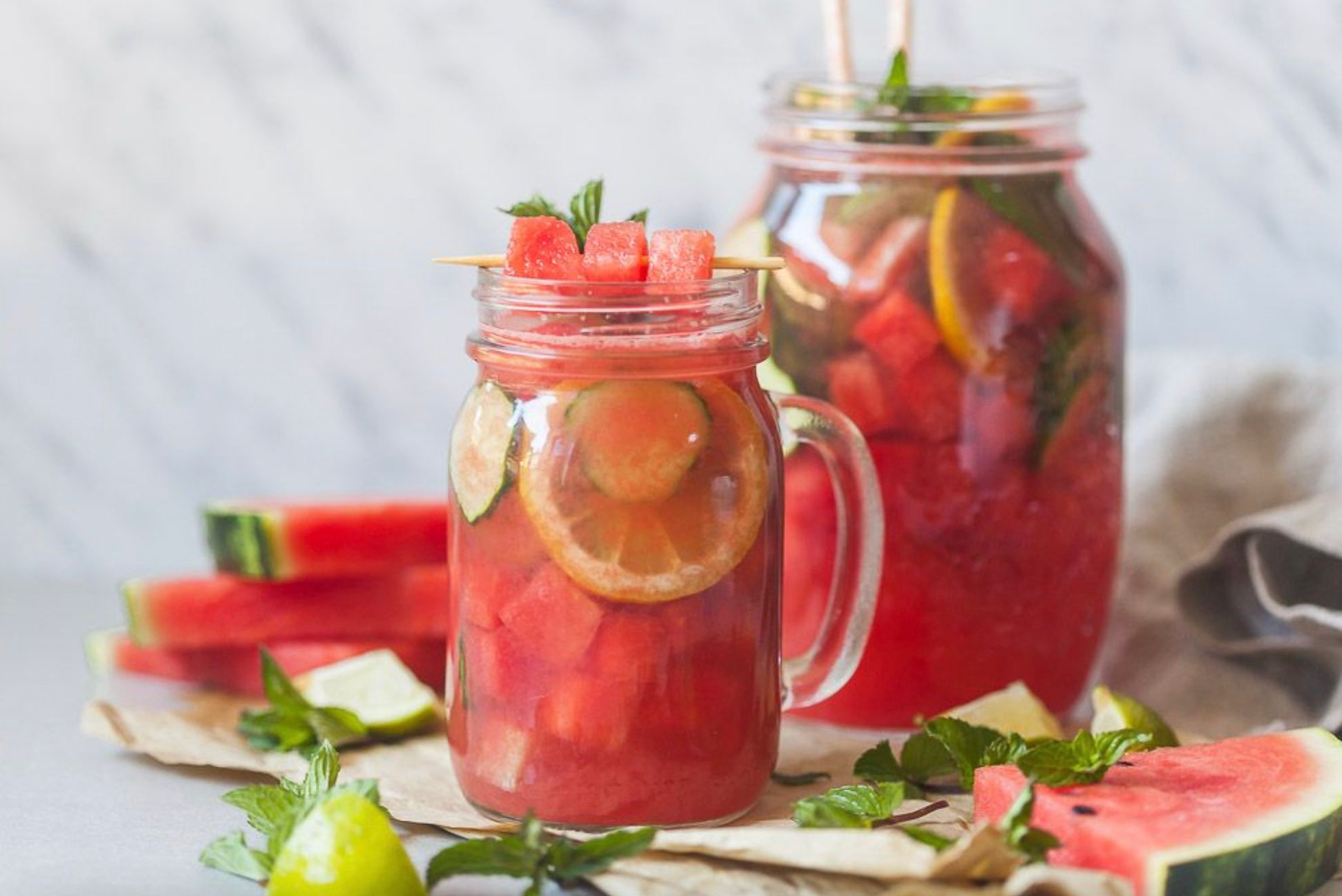 Лимонад з кавуном і огірком Лимонад з кавуном і огірком