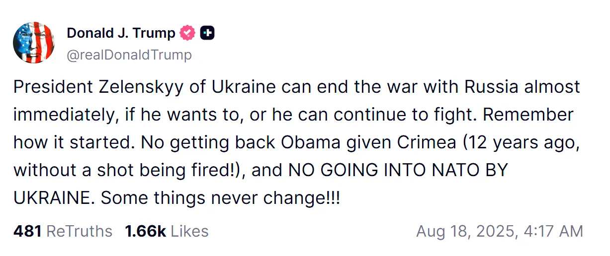 Трамп Зеленський закінчення війни Крим НАТО