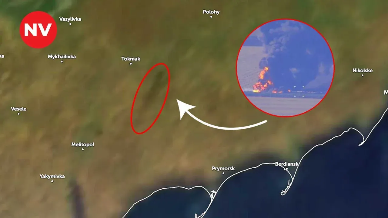 Пожар после атаки российский поезд на Запорожье Пожар после атаки российский поезд на Запорожье