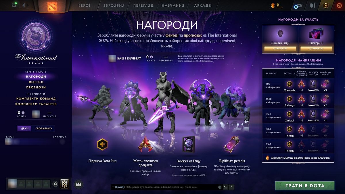 Компендіум The International 2025 в Dota 2 - як отримати безкоштовні нагороди та скіни