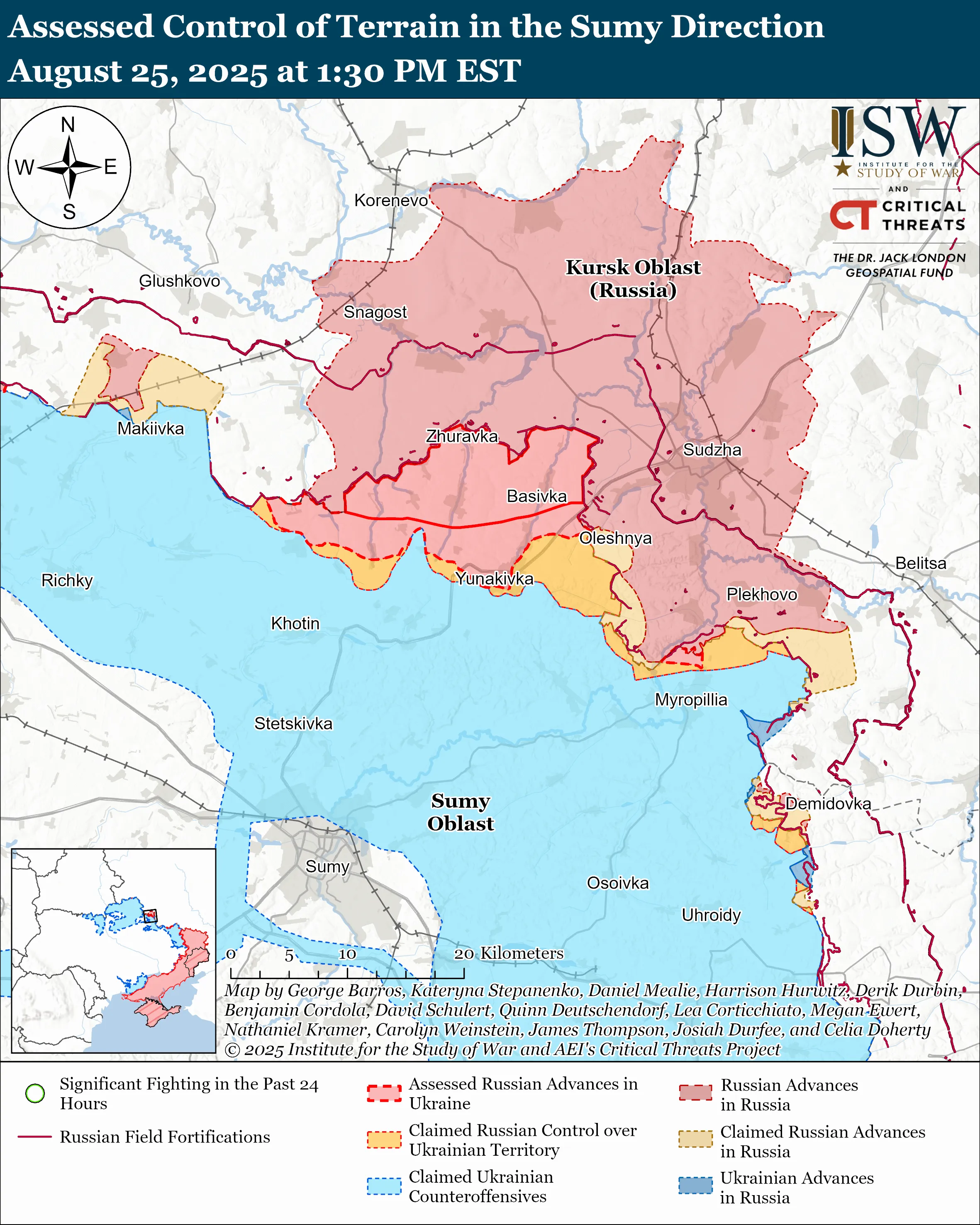 Яка ситуація на Сумщині Карта ISW Яка ситуація на Сумщині Карта ISW
