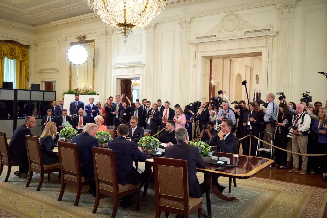 Встреча Зеленского, Трампа и европейский лидеров в Белом доме 