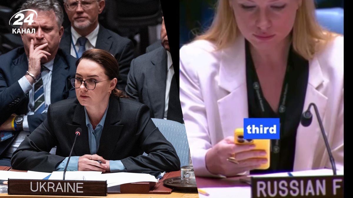Россиянка в ООН сидела в телефоне, когда Свириденко показывала фото убитого ребенка - 24 Канал Россиянка в ООН сидела в телефоне, когда Свириденко показывала фото убитого ребенка - 24 Канал