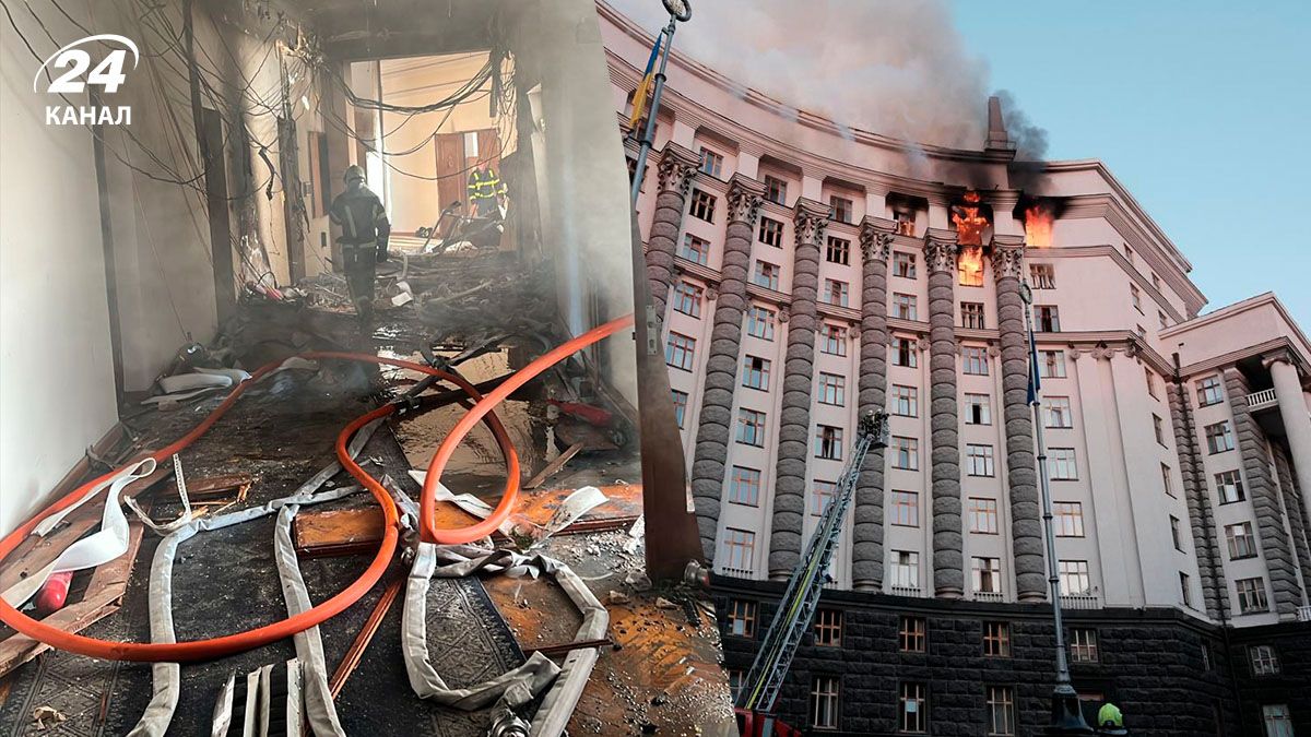 Внаслідок обстрілу 7 вересня пошкоджена будівля Кабміну Внаслідок обстрілу 7 вересня пошкоджена будівля Кабміну