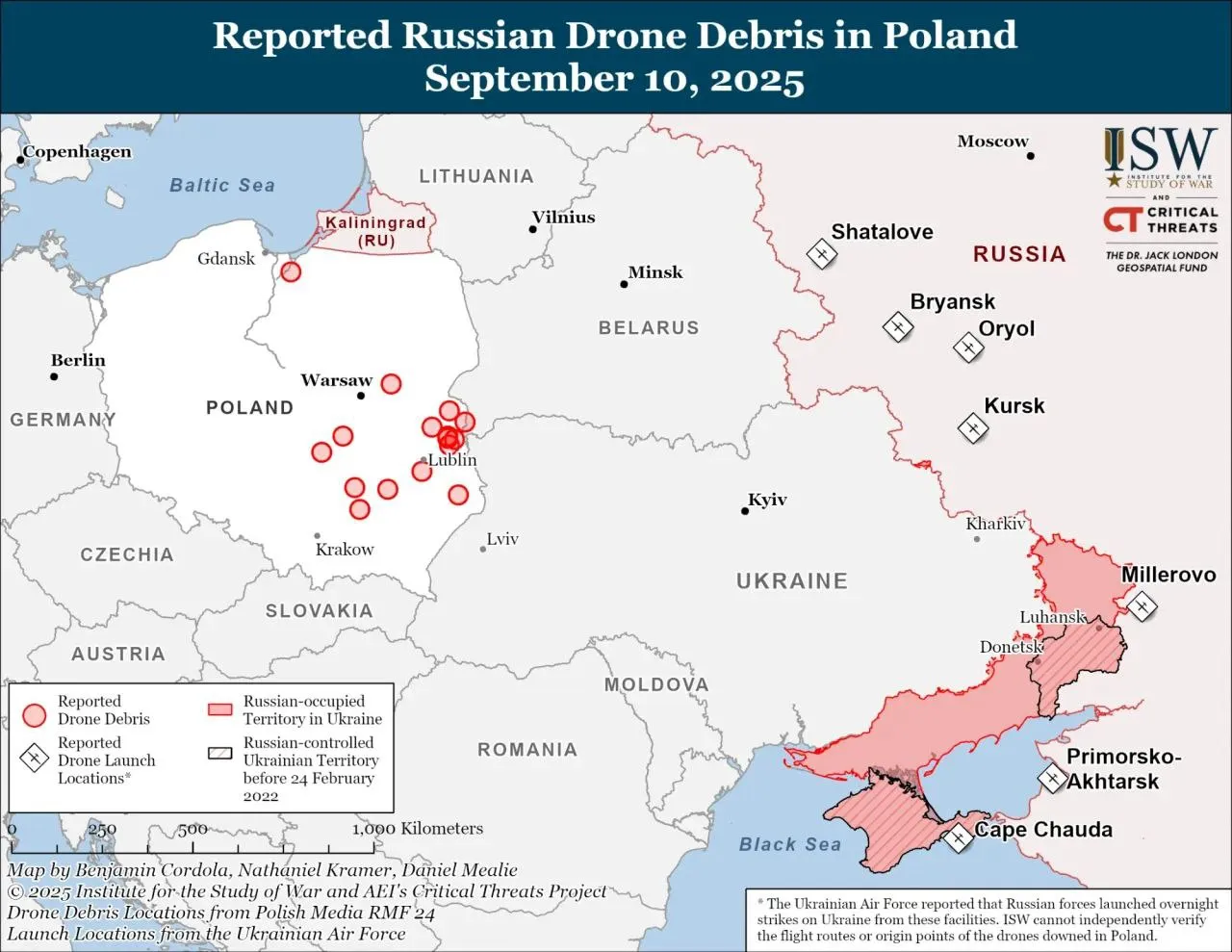 Наліт російських дронів на Польщу