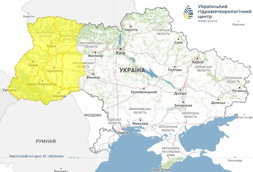 де будуть грози 14.09.2025 - карта України де будуть грози 14.09.2025 - карта України
