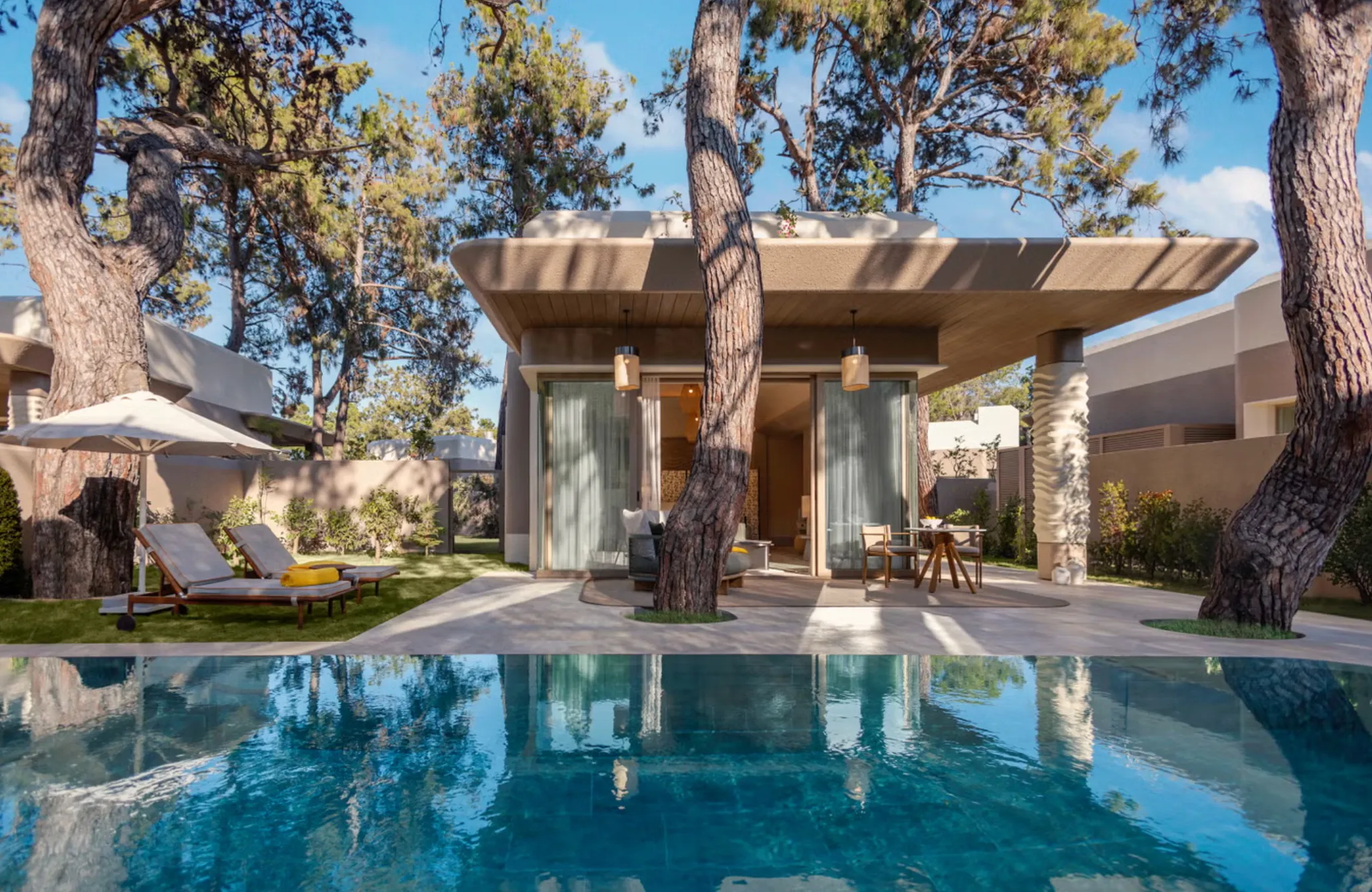 Вид снаружи однокомнатной виллы в курортном отеле Bijal Вид снаружи однокомнатной виллы в курортном отеле Bijal