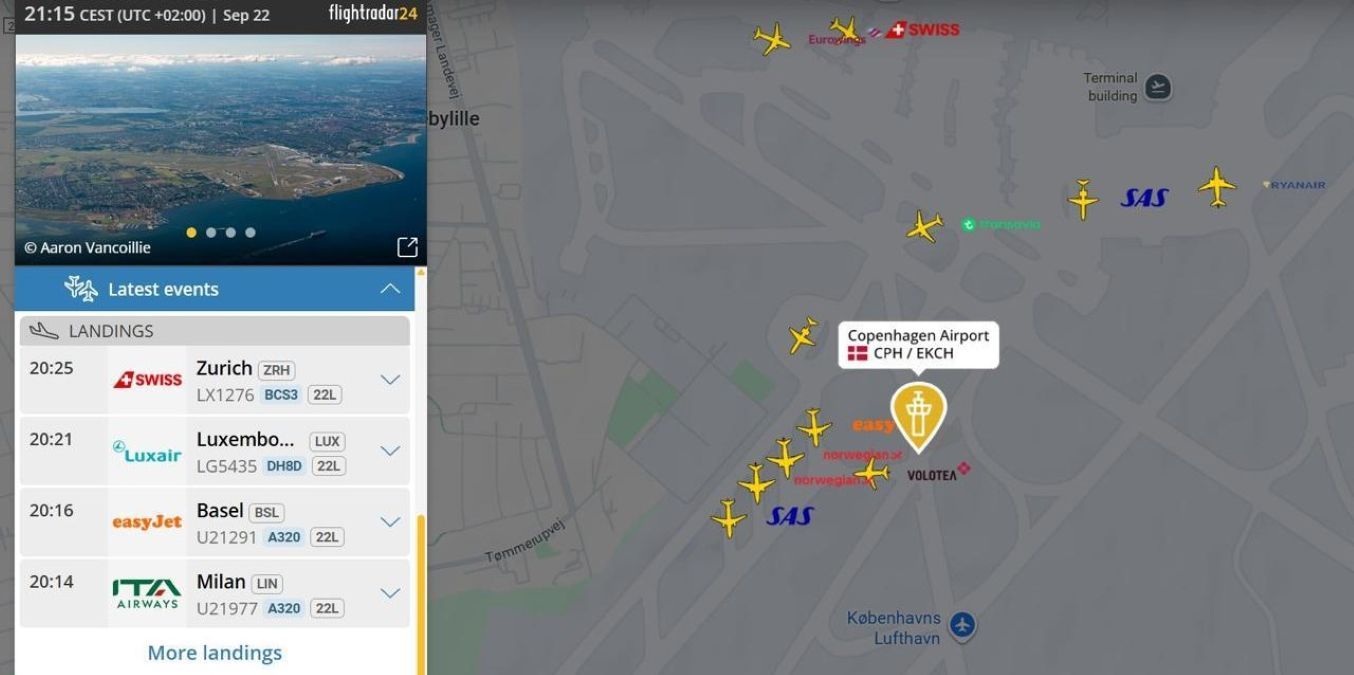 Международный аэропорт Копенгагена в Дании был временно закрыт - Геополитика