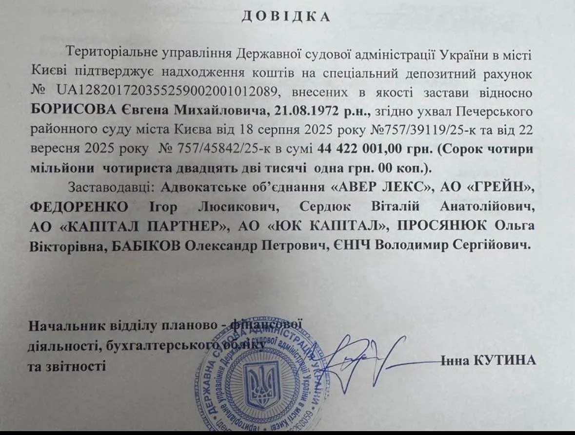 За Євгена Борисова внесли заставу