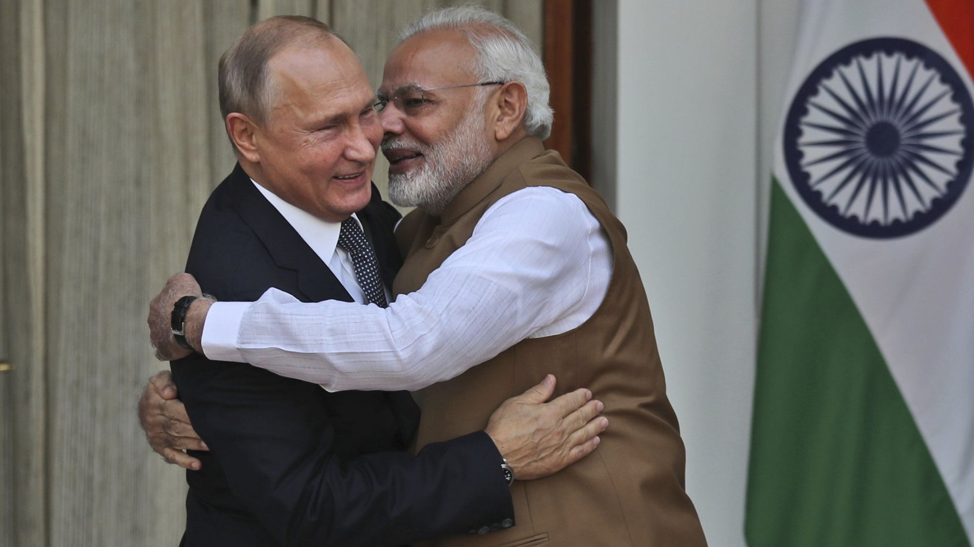 Владимир Путин и Нарендра Моди в Нью-Дели в 2018 году Владимир Путин и Нарендра Моди в Нью-Дели в 2018 году