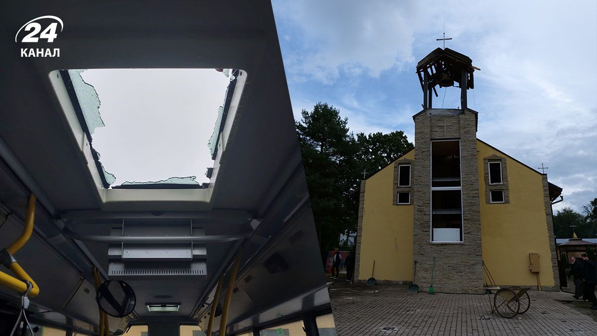 У Львові внаслідок удару постраждали навчальні заклади, автобуси та храм УГКЦ - 24 Канал У Львові внаслідок удару постраждали навчальні заклади, автобуси та храм УГКЦ - 24 Канал