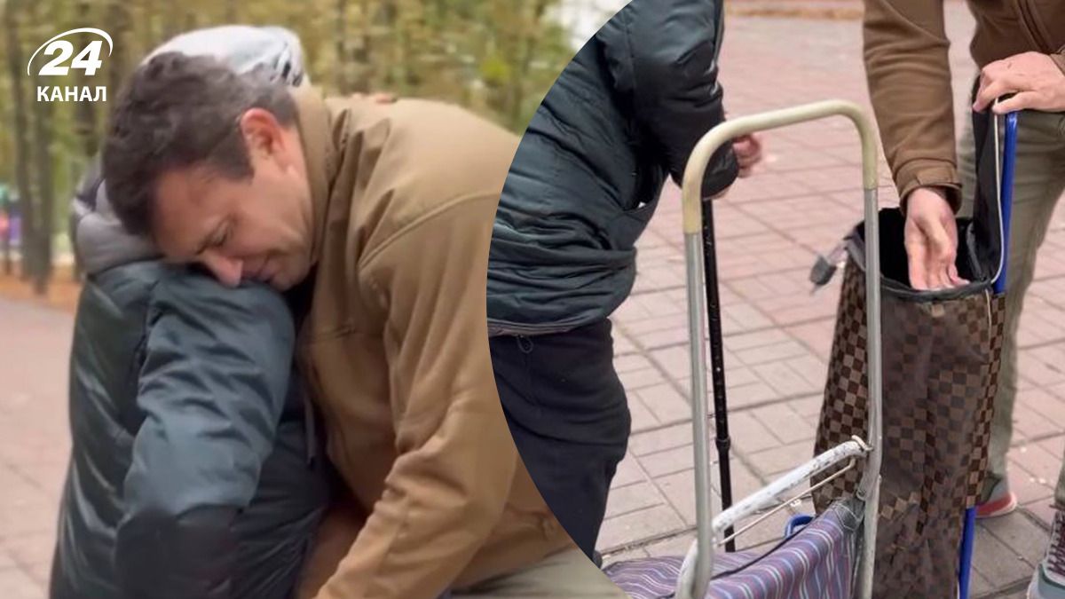 Тищенко подарил кравчучку пожилой женщине