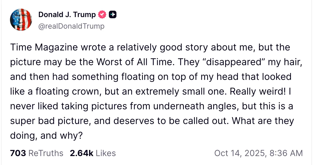 Трампу не сподобалося його фото на обкладинці Time Трампу не сподобалося його фото на обкладинці Time