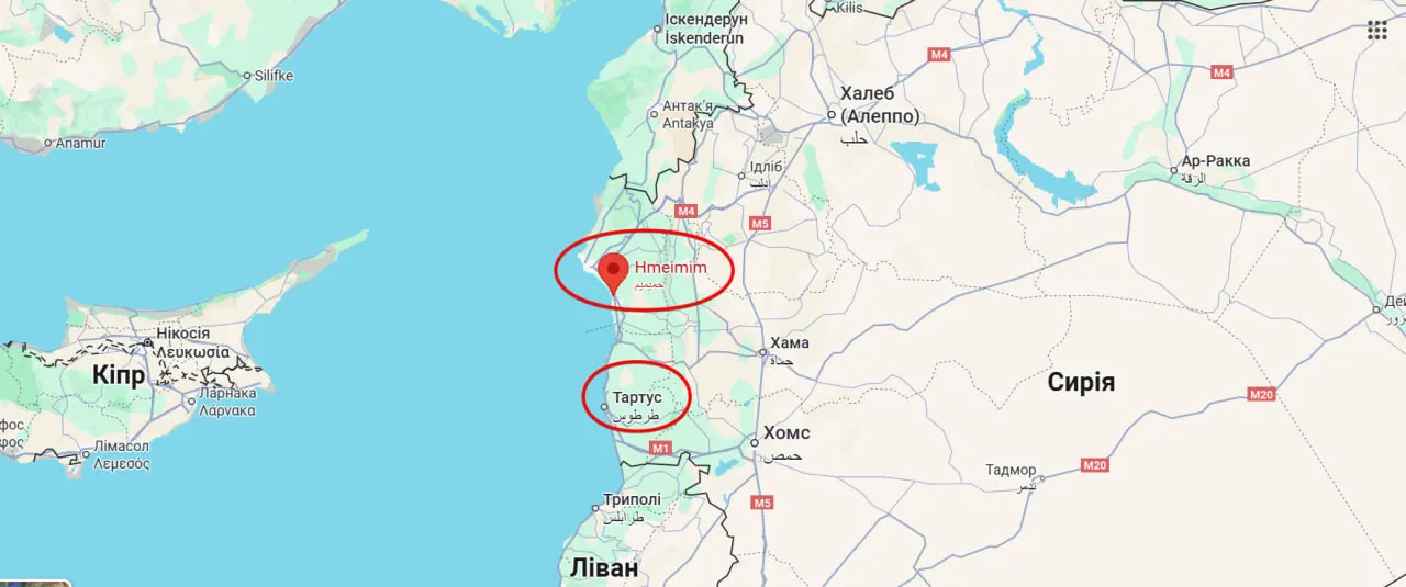 где российские базы в Сирии - Тартус и Хмеймим на карте Сирии где российские базы в Сирии - Тартус и Хмеймим на карте Сирии
