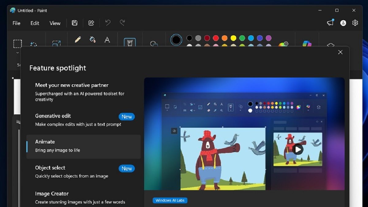 Microsoft додала до Paint здатність створювати анімації за допомогою штучного інтелекту Microsoft додала до Paint здатність створювати анімації за допомогою штучного інтелекту