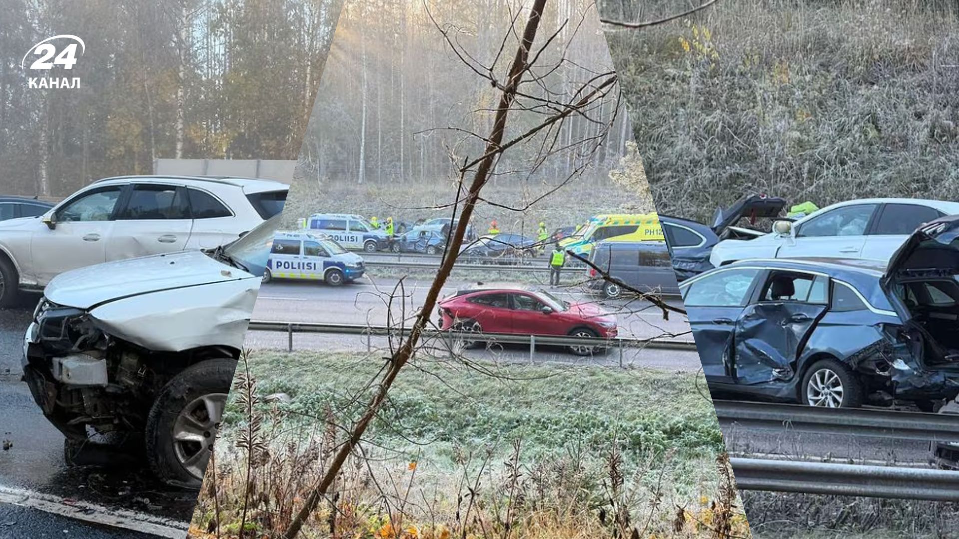 На трассе в Финляндии столкнулись около 50 авто на трассе в Финляндии На трассе в Финляндии столкнулись около 50 авто на трассе в Финляндии