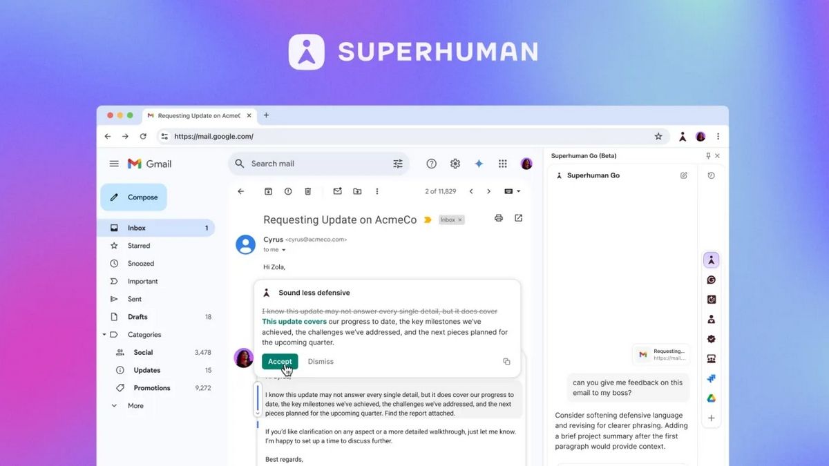 Grammarly тепер Superhuman – нові функції ШІ-асистента та ціни
