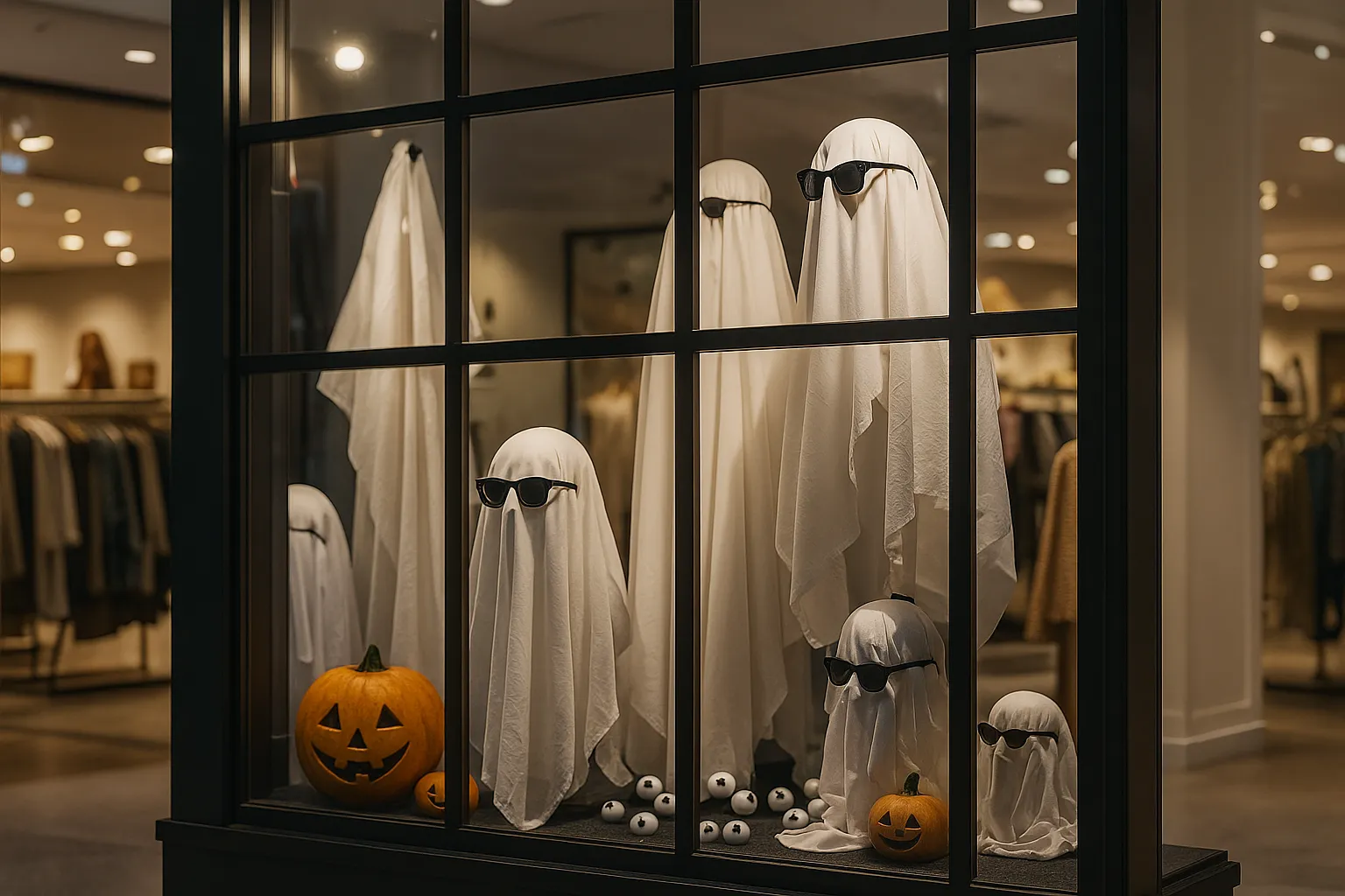 Витрины ТРЦ тематически украшают 