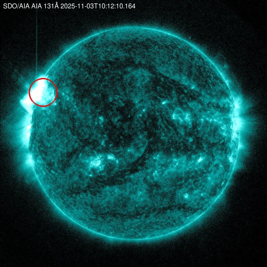 Вспышка M5.01 на Солнце 3 ноября 2025 года