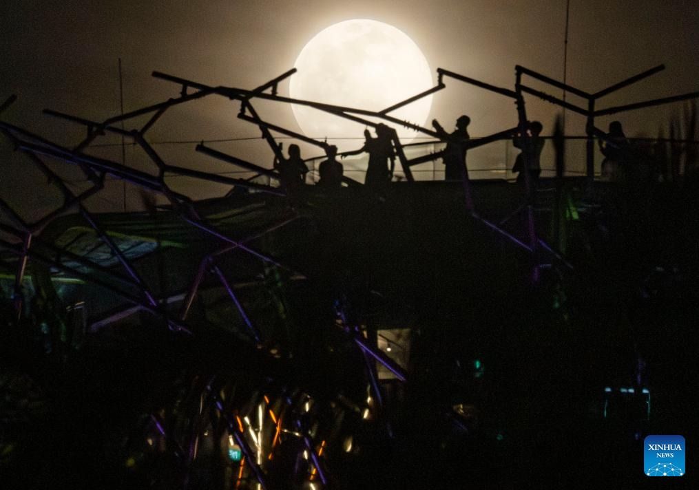 Повний місяць над Садами біля затоки в Сінгапурі, 5 листопада 2025 року