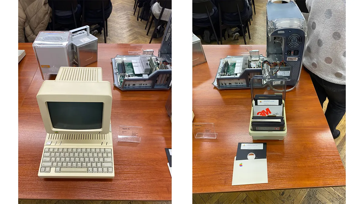 В лаборатории также можно посмотреть на старую технику Apple, с которой компания начинала свою деятельность