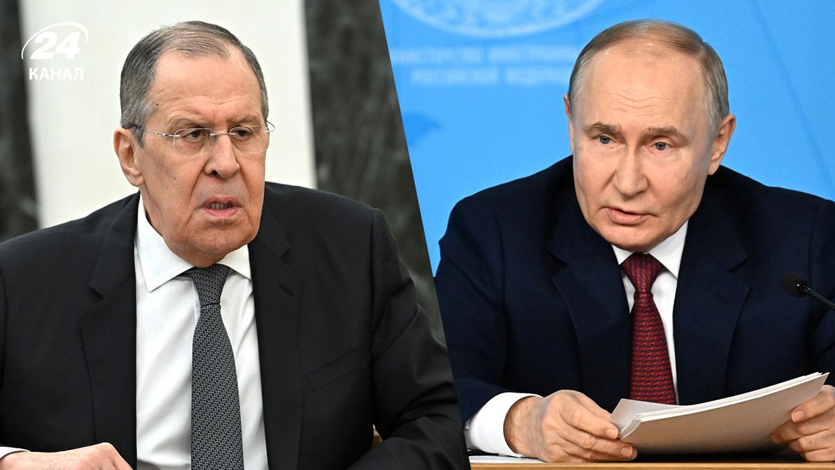 Глава МИД России Лавров, российский диктатор Путин Глава МИД России Лавров, российский диктатор Путин