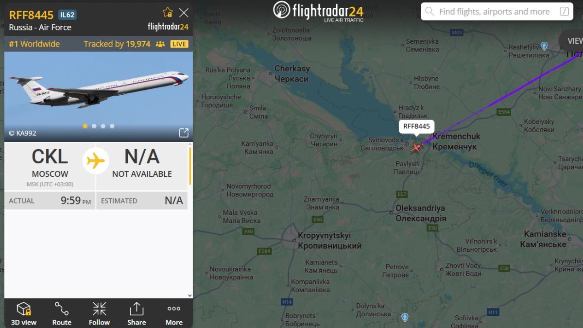 Літак зафіксували в небі над Полтавщиною