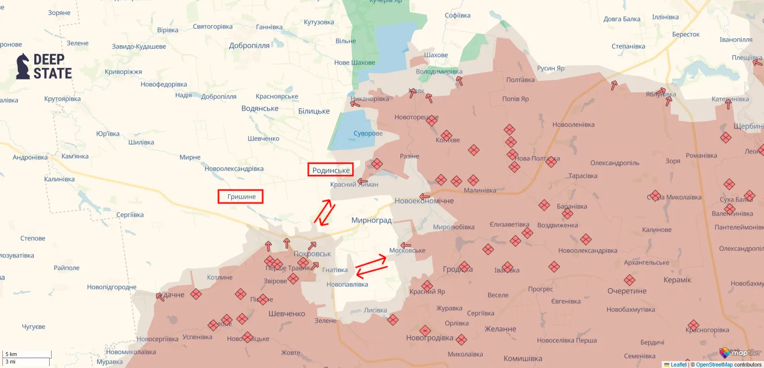 у Покровську дві кишені - більша та менша у Покровську дві кишені - більша та менша