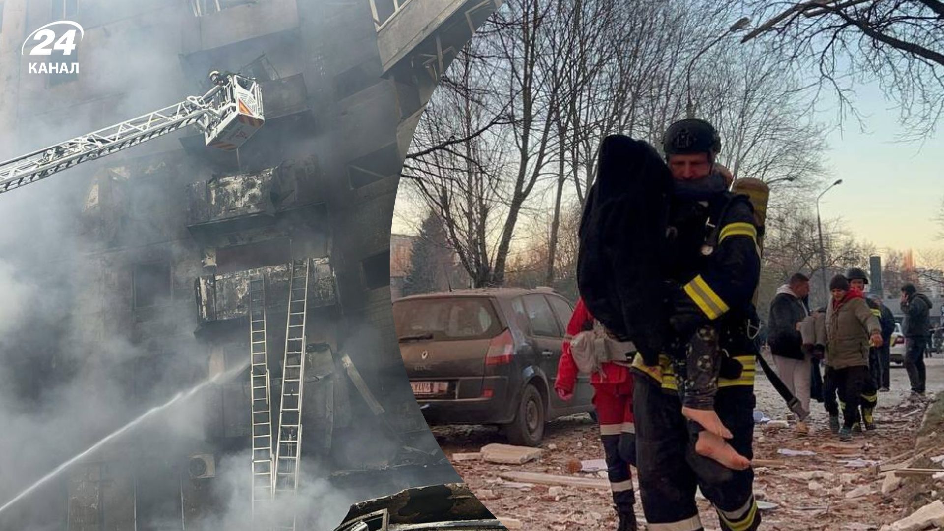 ДСНС працюють на місці удару у Тернополі