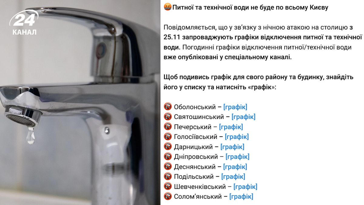 Вода в Киеве будет по графикам - правда ли это - новости Киева - 24 Канал