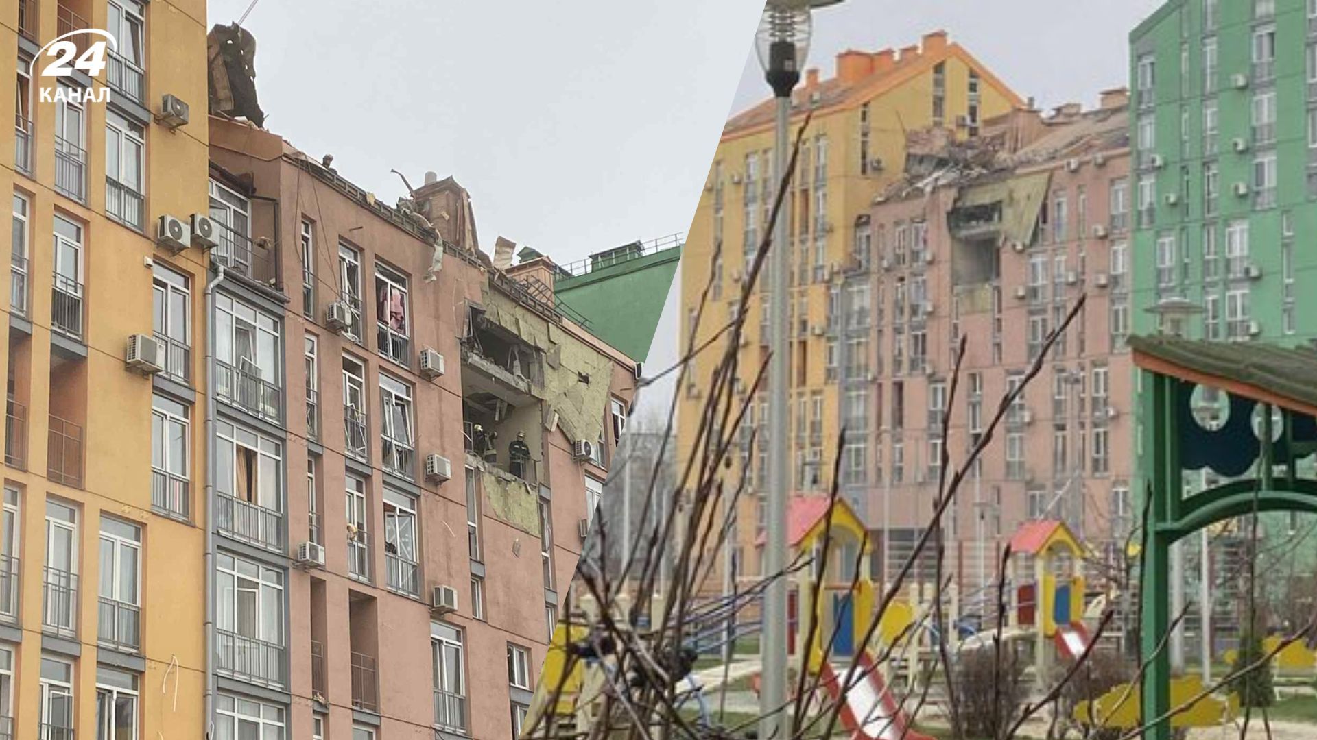 ЖК "Комфорт Таун" пострадал от российского обстрела Киева ЖК "Комфорт Таун" пострадал от российского обстрела Киева