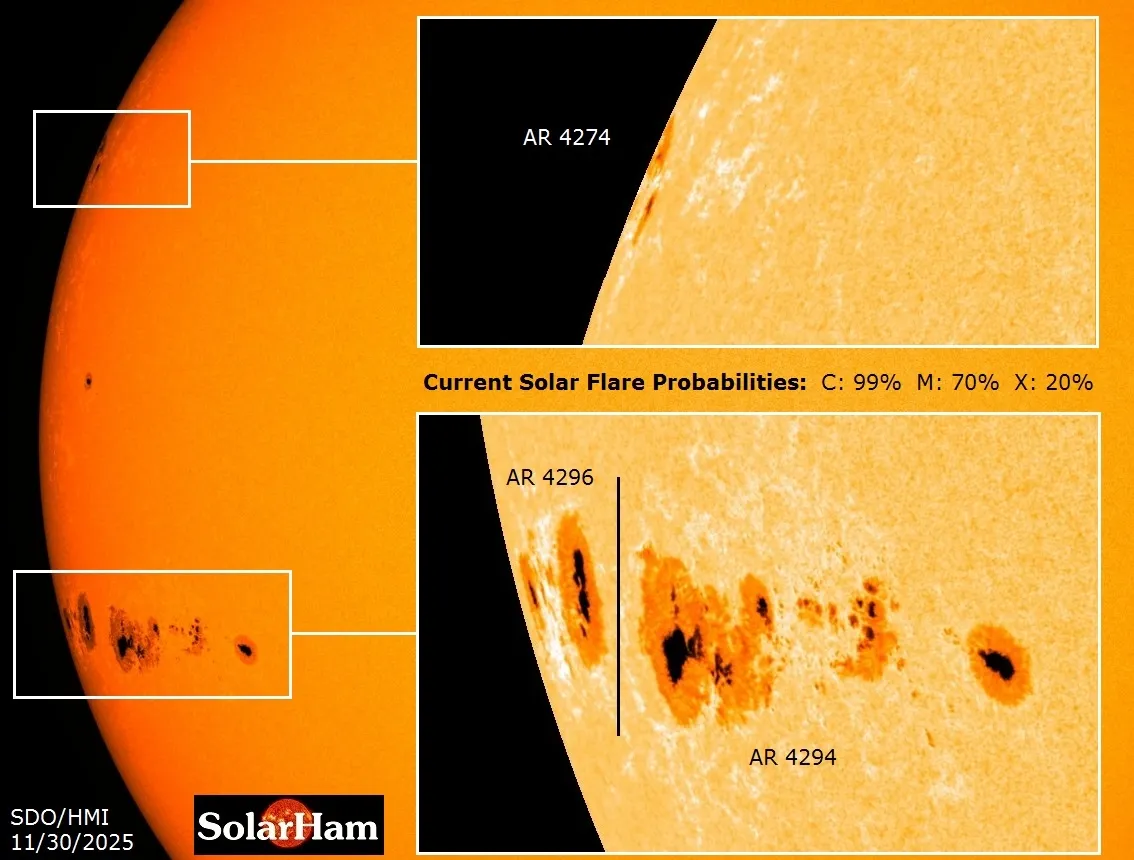 Пятна AR4294 и AR4296 Пятна AR4294 и AR4296