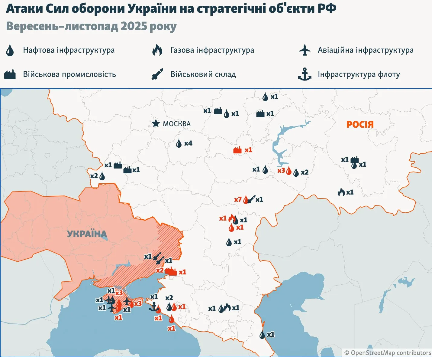 Удари ЗСУ по НПЗ Росії / Фото Схеми Удари ЗСУ по НПЗ Росії / Фото Схеми