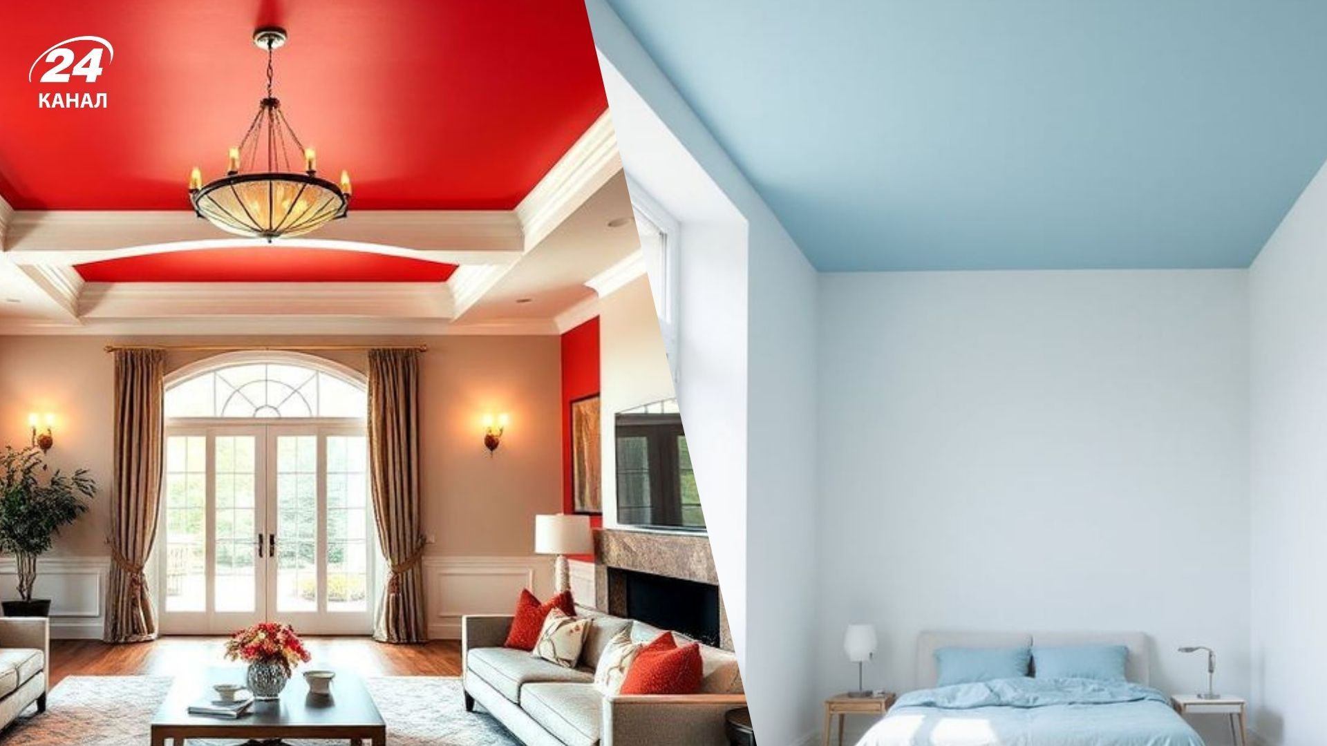 Темні і яскраві стелі зіпсують загальний вигляд кімнати Темні і яскраві стелі зіпсують загальний вигляд кімнати