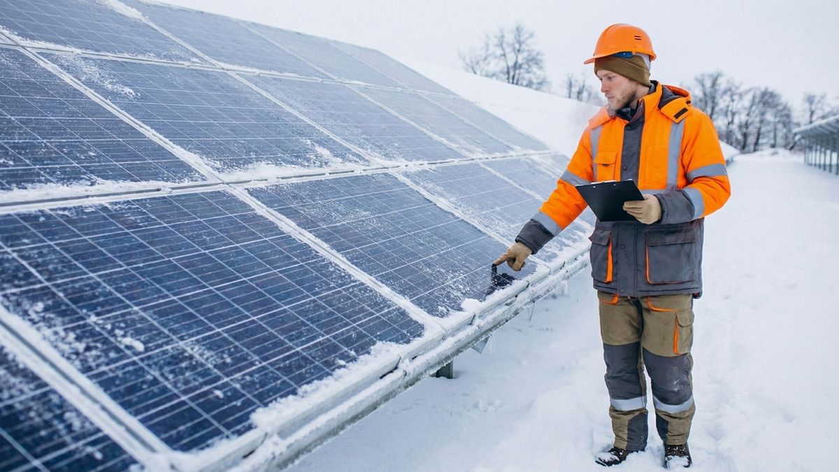 Сонячні панелі взимку – робота, ефективність при морозі та снігу