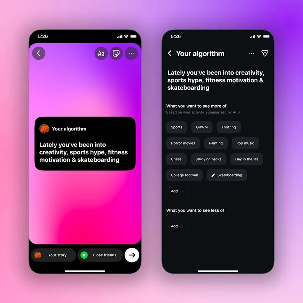 Meta запустила функцию управления рекомендациями в ленте Instagram