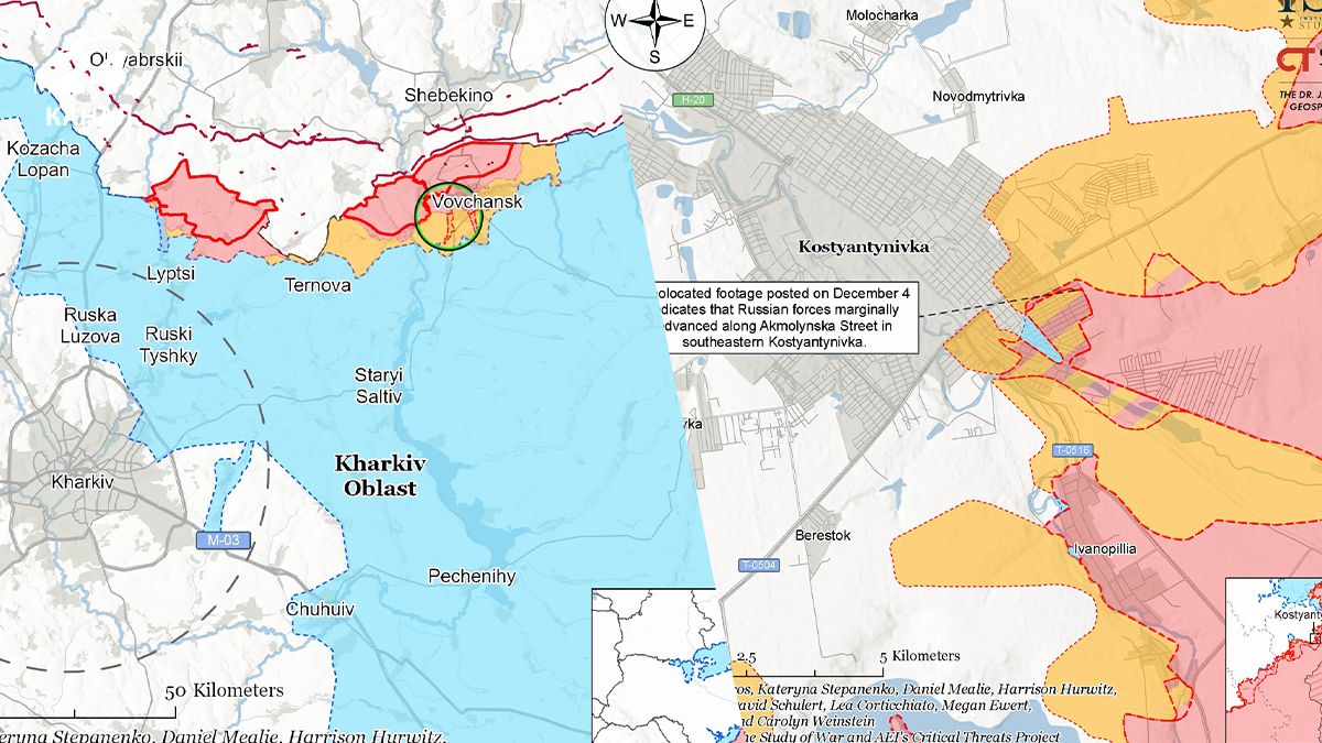 Карта фронту від ISW 16 грудня