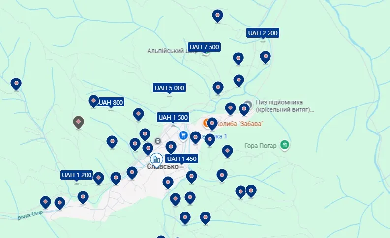 Ціна житла у Славському Ціна житла у Славському