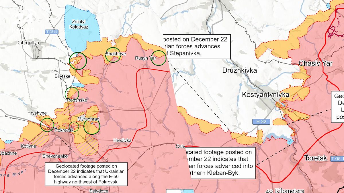 Карта фронта от ISW 23 декабря