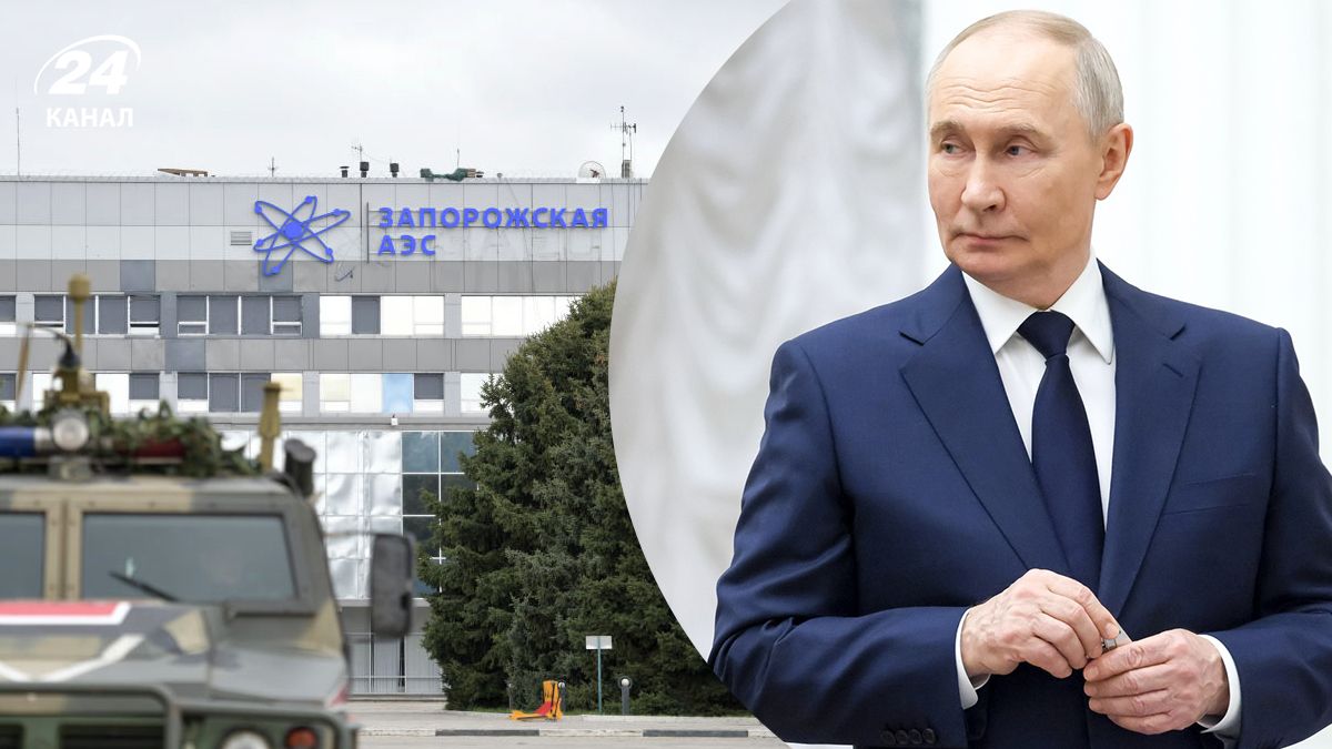 Окупована Росією ЗАЕС, російський диктатор Володимир Путін