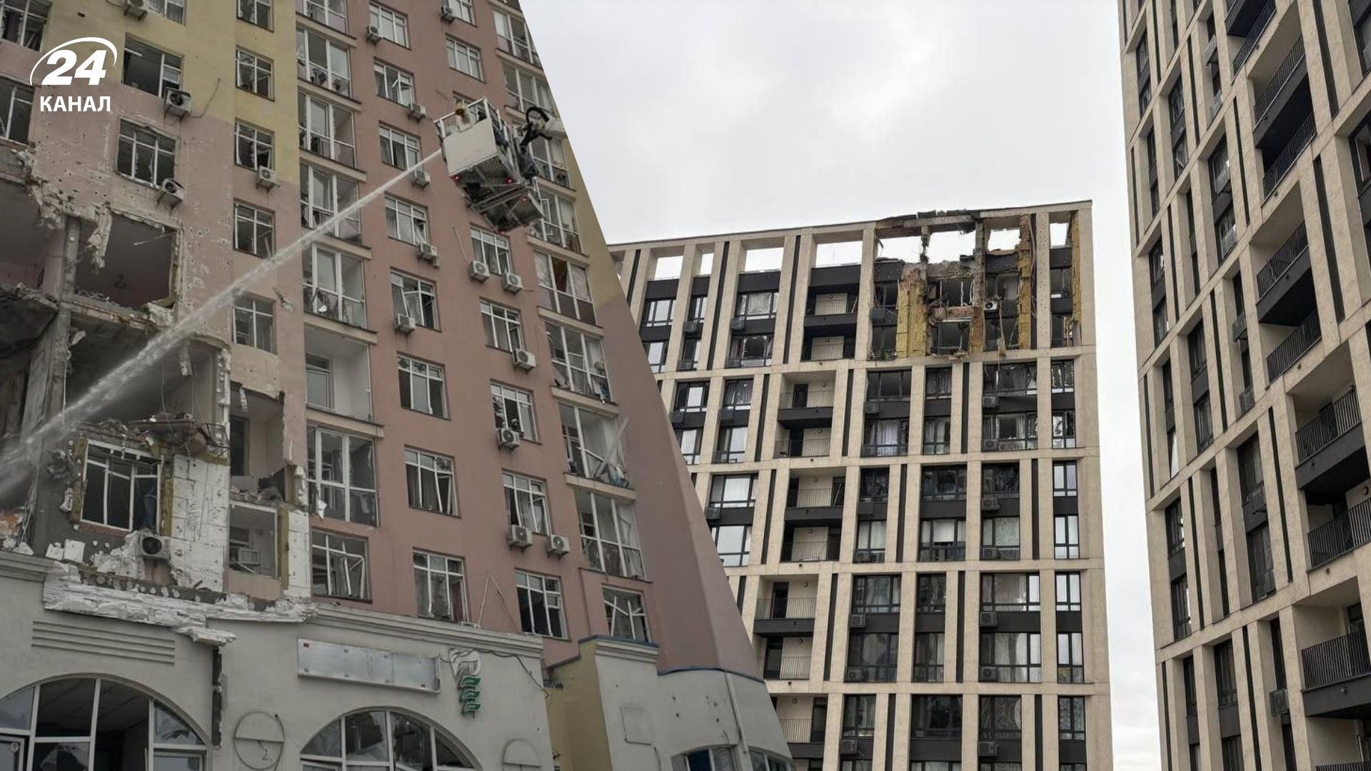 Последствия обстрелов в Киеве Последствия обстрелов в Киеве