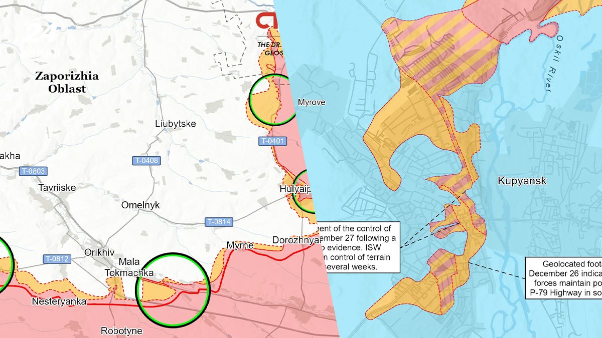Карта фронта от ISW 28 декабря