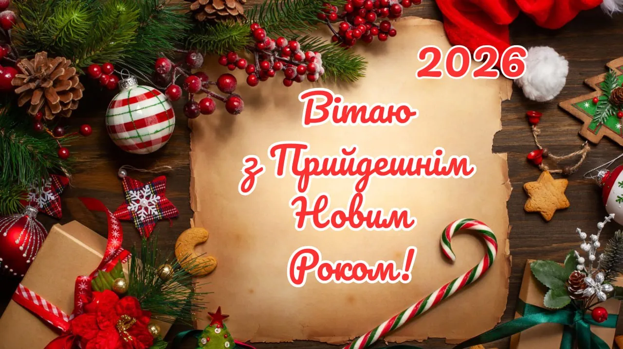 Привітання з прийдешнім Новим роком 2026 