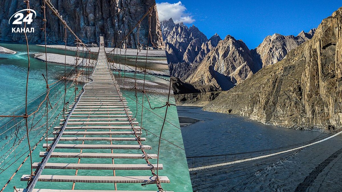 Канатный мост в долине Хунза является "самым опасным" в мире