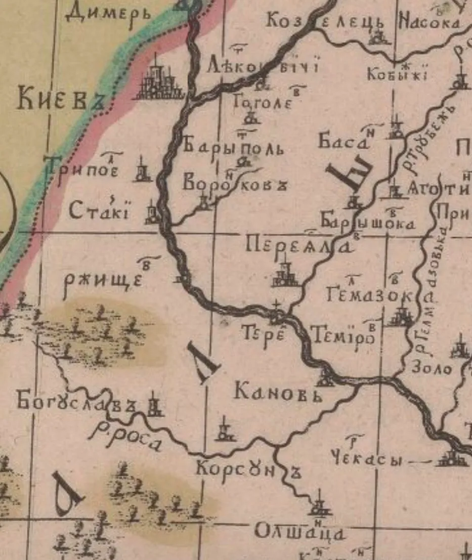 Киевщина на карте 1699 года Киевщина на карте 1699 года