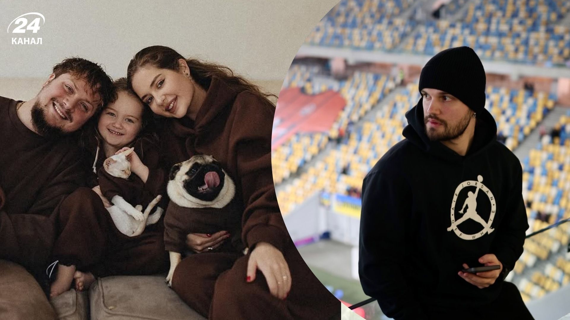 Стася Макєєва з чоловіком, донькою та собакою і Євген Пронін Стася Макєєва з чоловіком, донькою та собакою і Євген Пронін