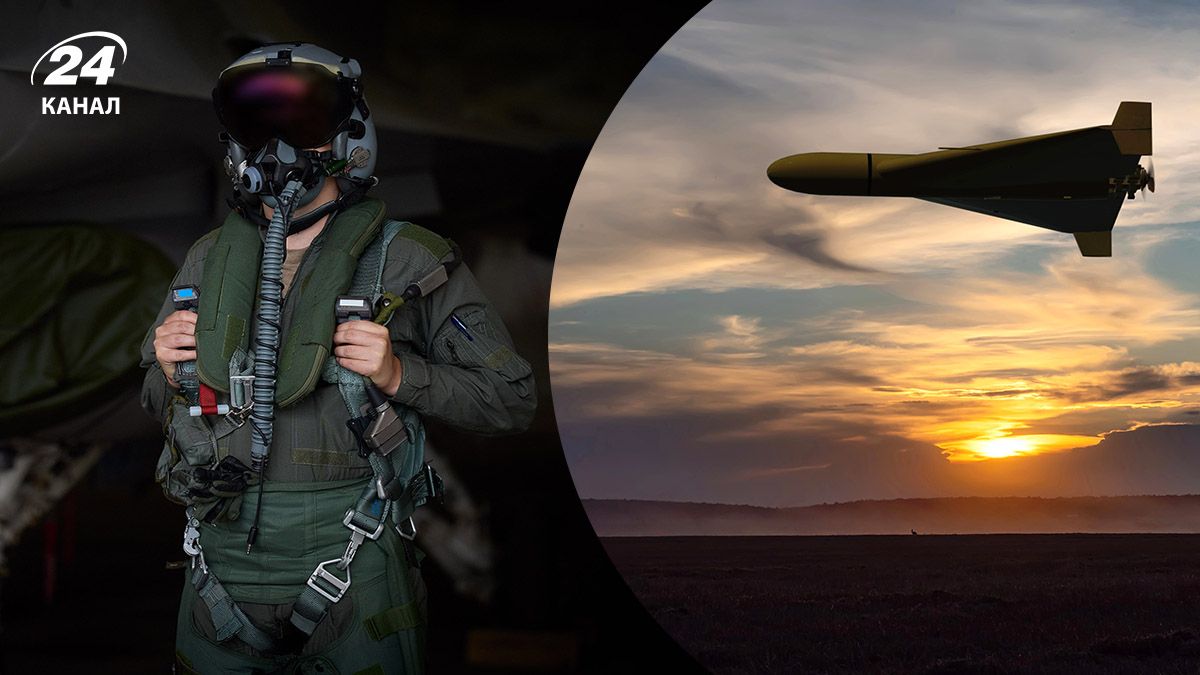 Украинский пилот F-16, российский дрон-камикадзе Украинский пилот F-16, российский дрон-камикадзе